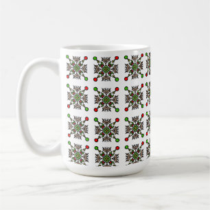 Weihnachts-Schneeflocken-Mandala Kaffeetasse