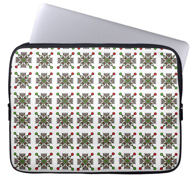 Weihnachts-Schneeflocken-Mandala Laptopschutzhülle (Vorderseite)