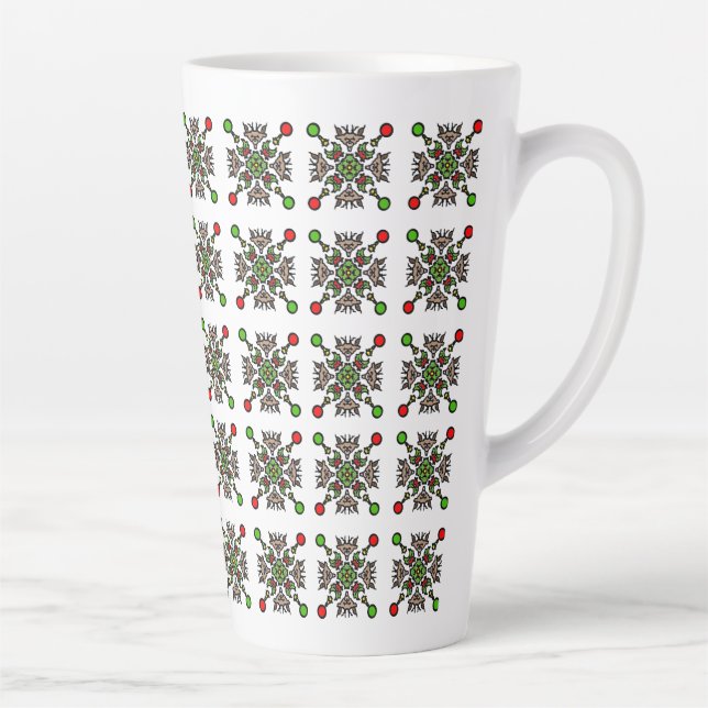 Weihnachts-Schneeflocken-Mandala Milchtasse (Rechts)