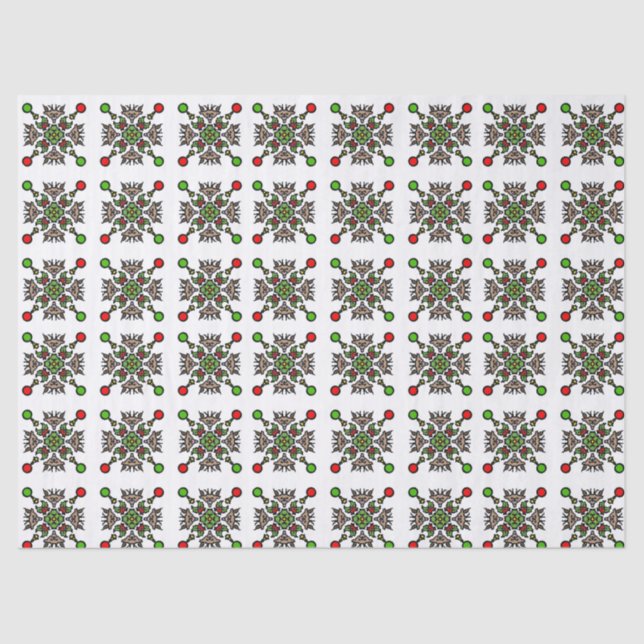 Weihnachts-Schneeflocken-Mandala Seidenpapier (Vorderseite)