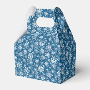 Weihnachts-Schneeflocken Muster blau Geschenkschachtel