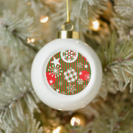 Weihnachts-Schneeflocken-Ornament mit Rahmen Keramik Kugel-Ornament