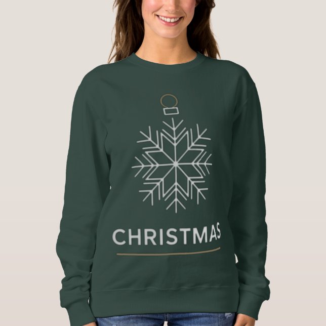 Weihnachts-Schneeflocken-Ornament Sweatshirt (Vorderseite)
