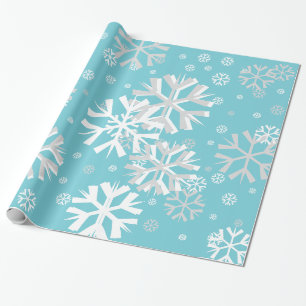 Weihnachts-Schneeflocken Papier-Aqua Geschenkpapier