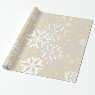 Weihnachts-Schneeflocken-Papier-Beige Geschenkpapier