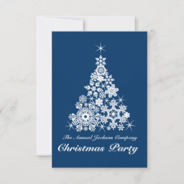 Weihnachts-Schneeflocken-Party Einladung blau