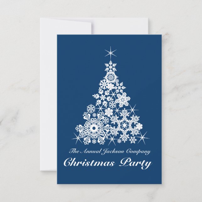Weihnachts-Schneeflocken-Party Einladung blau (Vorderseite)