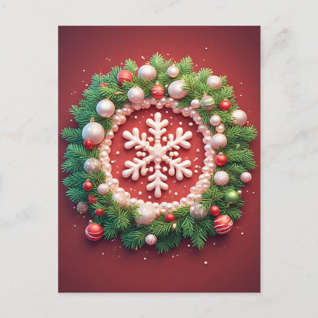 Weihnachts-Schneeflocken Postkarte (Vorderseite)