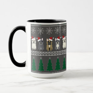 Weihnachts-Schneeflocken, Santa-Hund, Baum Tasse