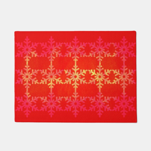 Weihnachts-Schneeflockenmuster Fußmatte (Vorderseite)
