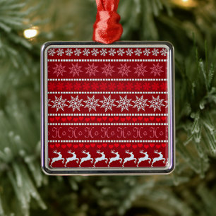 Weihnachts-Schneeflockenmuster Ornament Aus Metall