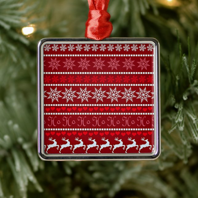 Weihnachts-Schneeflockenmuster Ornament Aus Metall (Baum)