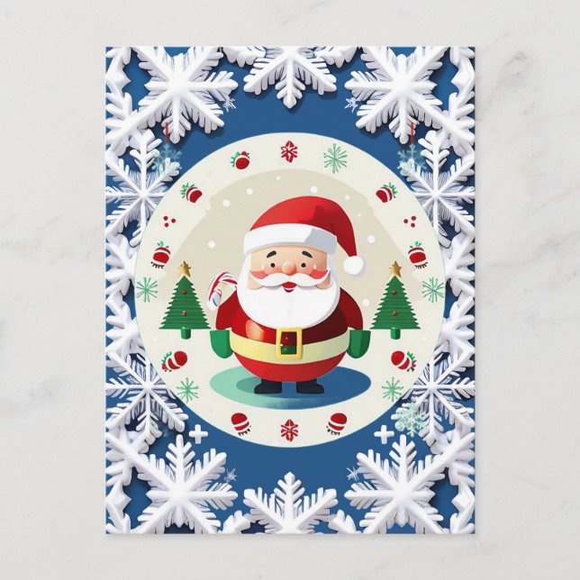 Weihnachts-Schneeflockenmuster Postkarte (Vorderseite)