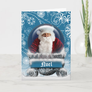 Weihnachts-Schneeglobe-Fotovorlage Leere Feiertagskarte