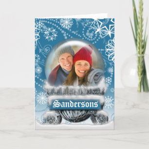 Weihnachts-Schneeglobe-Fotovorlage Leere innen Feiertagskarte