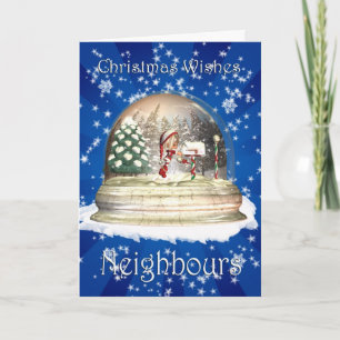 Weihnachts-Schneeglobe mit kleiner Elche und Brief Feiertagskarte