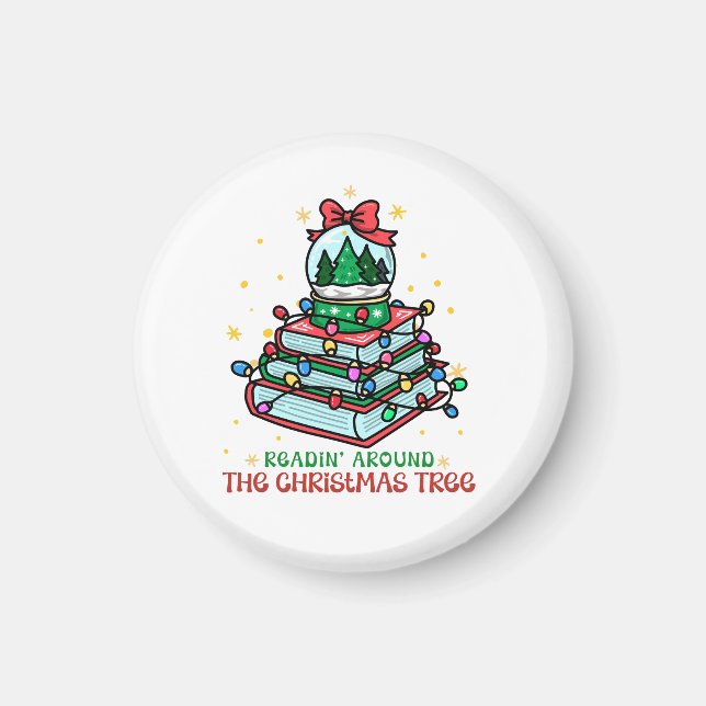 Weihnachts-Schneekugel-Buch für Leser Magnet (Vorne)