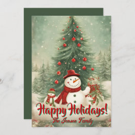 Weihnachts-Schneemann1, Happy Holidays, Weihnachts Einladung