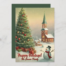 Weihnachts-Schneemann2, Happy Holidays, Weihnachts Einladung