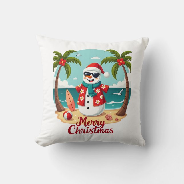 Weihnachts Schneemann (1) Kissen (Vorderseite)
