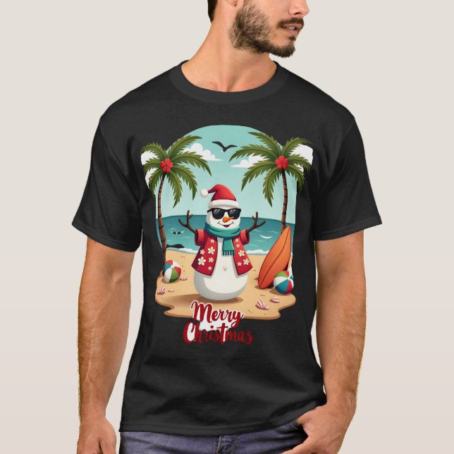 Weihnachts-Schneemann (1) T-Shirt (Vorderseite)