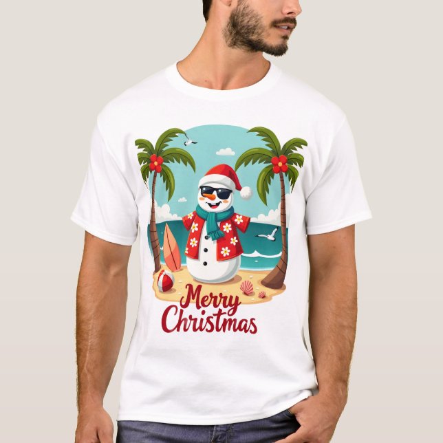 Weihnachts-Schneemann (1) T-Shirt (Vorderseite)