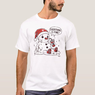 Weihnachts-Schneemann Alles ist fein Melken lustig T-Shirt