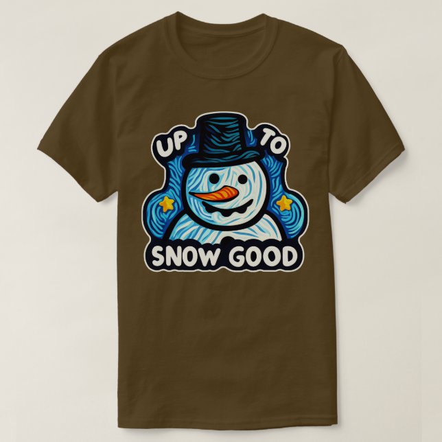 Weihnachts-Schneemann bis zum Schnee schön lustig T-Shirt (Design vorne)