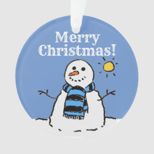 Weihnachts-Schneemann-Design mit Frohe Weihnachten Ornament