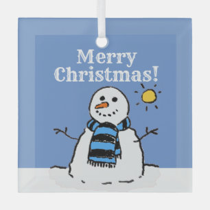 Weihnachts-Schneemann-Design mit Frohe Weihnachten Ornament Aus Glas