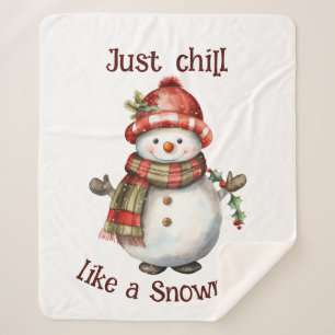 Weihnachts-Schneemann Einfach Chillen Zitat Lustig Sherpadecke