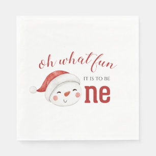 Weihnachts-Schneemann Erster Geburtstag Serviette
