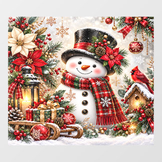 Weihnachts-Schneemann-Fensteraufkleber Fensteraufkleber