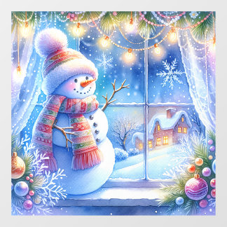 Weihnachts-Schneemann-Fensteraufkleber Fensteraufkleber