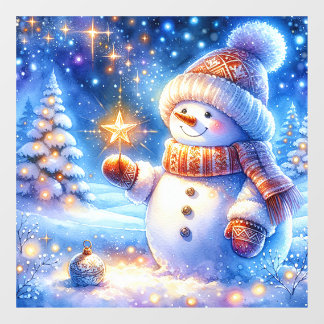 Weihnachts-Schneemann-Fensteraufkleber Fensteraufkleber