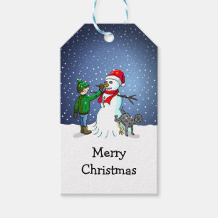Weihnachts-Schneemann Geschenkanhänger