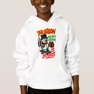 Weihnachts-Schneemann-Hoodie für Jungen, gemütlich Hoodie