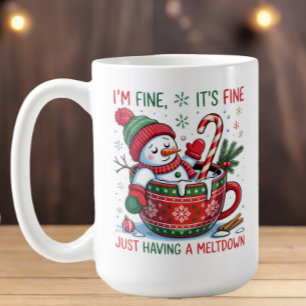 Weihnachts-Schneemann Ich habe eine Schmelzattacke Kaffeetasse