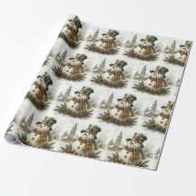 Weihnachts-Schneemann im Vintage-Stil