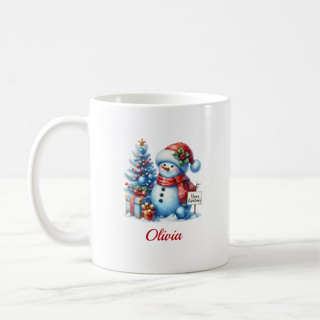 Weihnachts-Schneemann Kaffeetasse (Links)