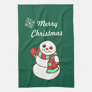 Weihnachts-Schneemann-Küchenhandtuch Geschirrtuch