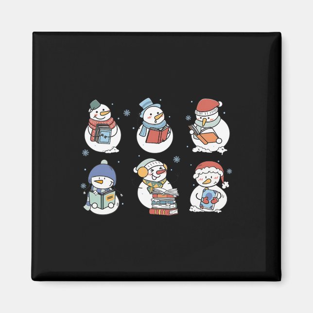 Weihnachts-Schneemann-Lesebuch Xmas-Geschenke Buch Magnet (Vorne)