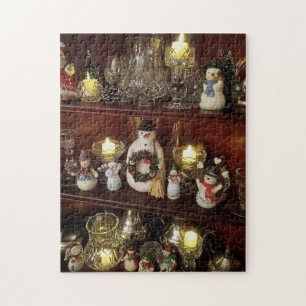 Weihnachts-Schneemann Lustiges Foto Puzzle