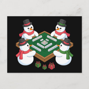 Weihnachts-Schneemann-Mahjong-Spiel Tisch Xmas-Fei Feiertagspostkarte