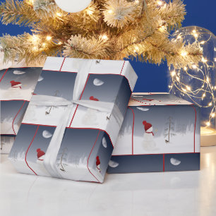 Weihnachts-Schneemann mit goldenem Stern Geschenkpapier