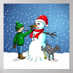 Weihnachts-Schneemann Poster