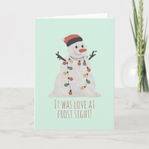 Weihnachts Schneemann Pun: Liebe auf den ersten Bl Karte