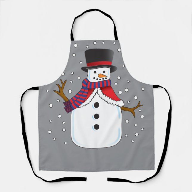 Weihnachts-Schneemann Schürze (Vorderseite)