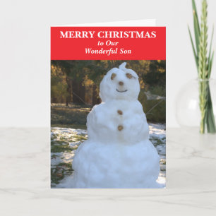Weihnachts Schneemann Sohn Karte