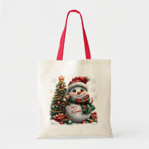Weihnachts-Schneemann Tragetasche